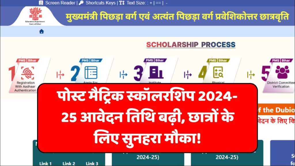 Bihar Post Matric Scholarship 2025 Last Date Extend
