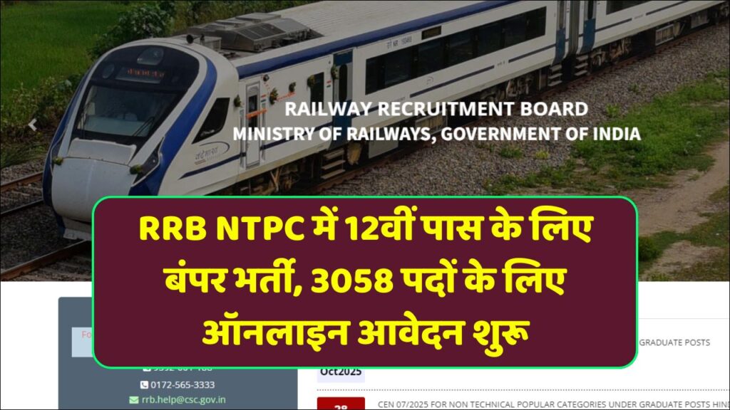 RRB NTPC 12th Level Recruitment 2025